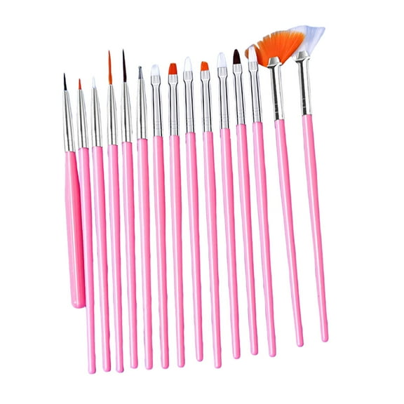 15Pcs Nail Art Design Pen Painting Tool Nail Drawing Pen for Art Decorations Light Pink