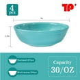 thumbnail image 6 of TP 4-Piece 7" Melamine Meal Bowls Set, 28 Ounce Large Pasta Bowls, Service for 4, Dishwasher Safe, Turquoise, 6 of 6