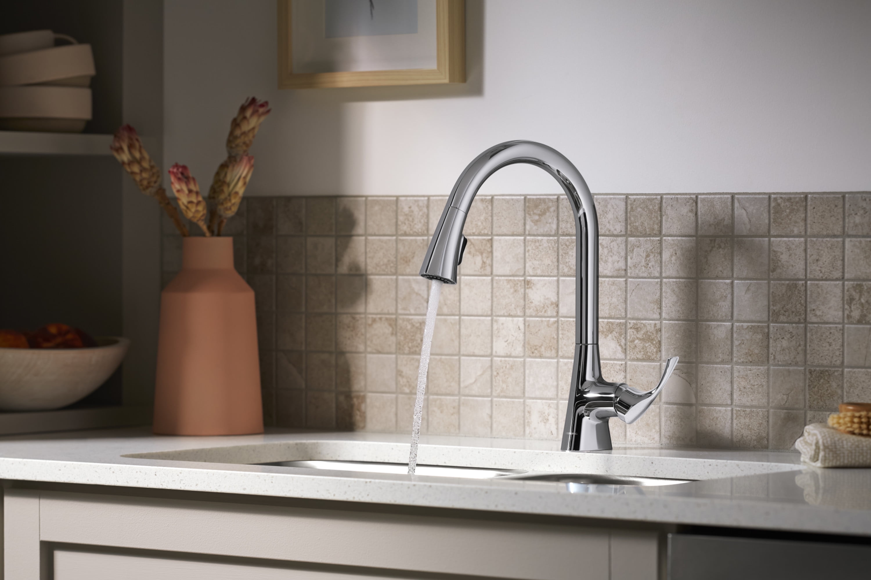 Sterling 24276 Valton 1.5 GPM Single Hole Pull Down Kitchen Faucet - Vibrant Stainless
