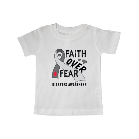 

Inktastic Diabetes Awareness Faith over Fear Gift Baby Boy or Baby Girl T-Shirt
