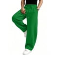thumbnail image 5 of Hearthz Sweatpants Men Baggy Wide Leg Lounge Mens Joggers Lightweight Open Bottom Men's Sweatpants with Pockets Green XL, 5 of 8