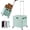 Green, variant on Portable Rolling Crate Handcart Shopping Trolley, Folding Utility Cart, Collapsible Tool Box with Lid, Basket on 4 Rotate Wheels, for Grocery, Office, Luggage, Teacher