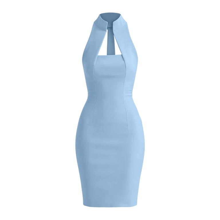 blue bodycon cutout dress Sparkly Bodycon Cut Out Beaded Short Blue Homecoming Dress with Lace Up Back