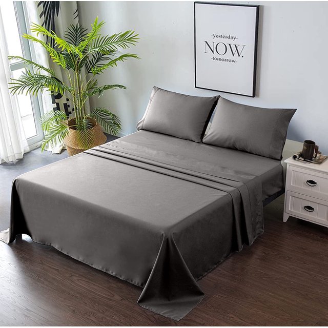 Juego completo de sábanas Twin - Transpirable y suave - Sábana encimera, sábana ajustable, 2 fundas de almohada - Bolsillos profundos y fácil cuidado