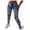 Blue, variant on ZengYing Womens Jeans Hollowed out Slim-Leg Rigid Waist Skinny High Waisted Pants Ripped Trousers Women Jeans Hem Destroyed Waisted Hole Denim High Pants High Waisted Jeans for Women, Blue