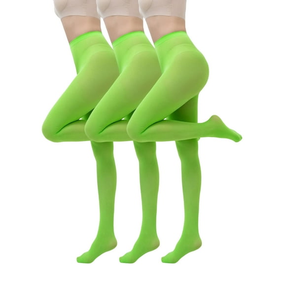 ZUKMRJPC 3PC Opaque Tights for Women Soft Comfy Candy-Colored High Waist Tights Stretchy Pantyhose for Halloween Christmas Party Clothes