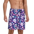 thumbnail image 2 of Kdxio mushroom rainbow Skull cartoon Print Mens Sleep Shorts Bottoms Soft Comfy Pajama Wear Pants with Drawstring Pockets, 2 of 5