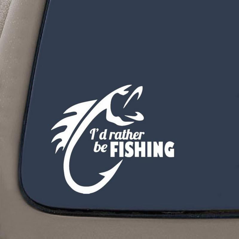 Funny I Rather Be Fishing Decal Sticker Car Truck Motorcycle Window Ipad Lap