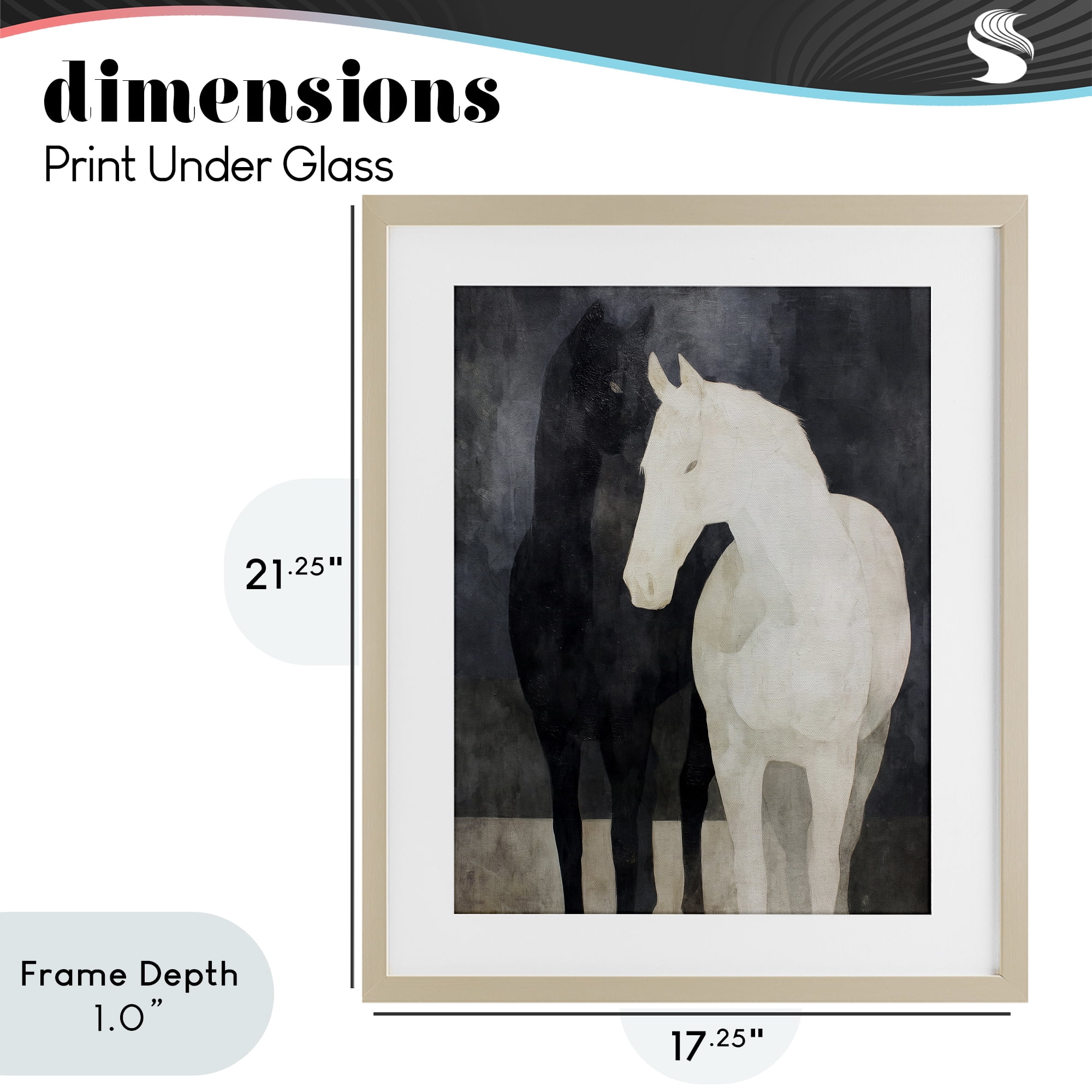 Stupell Industries Equine Twins Of Wind Birch Framed Print Under Glass, design by Svetlana Aleynikova