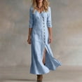 thumbnail image 4 of Women's Casual Long-Sleeve Button Front Dress, 4 of 7