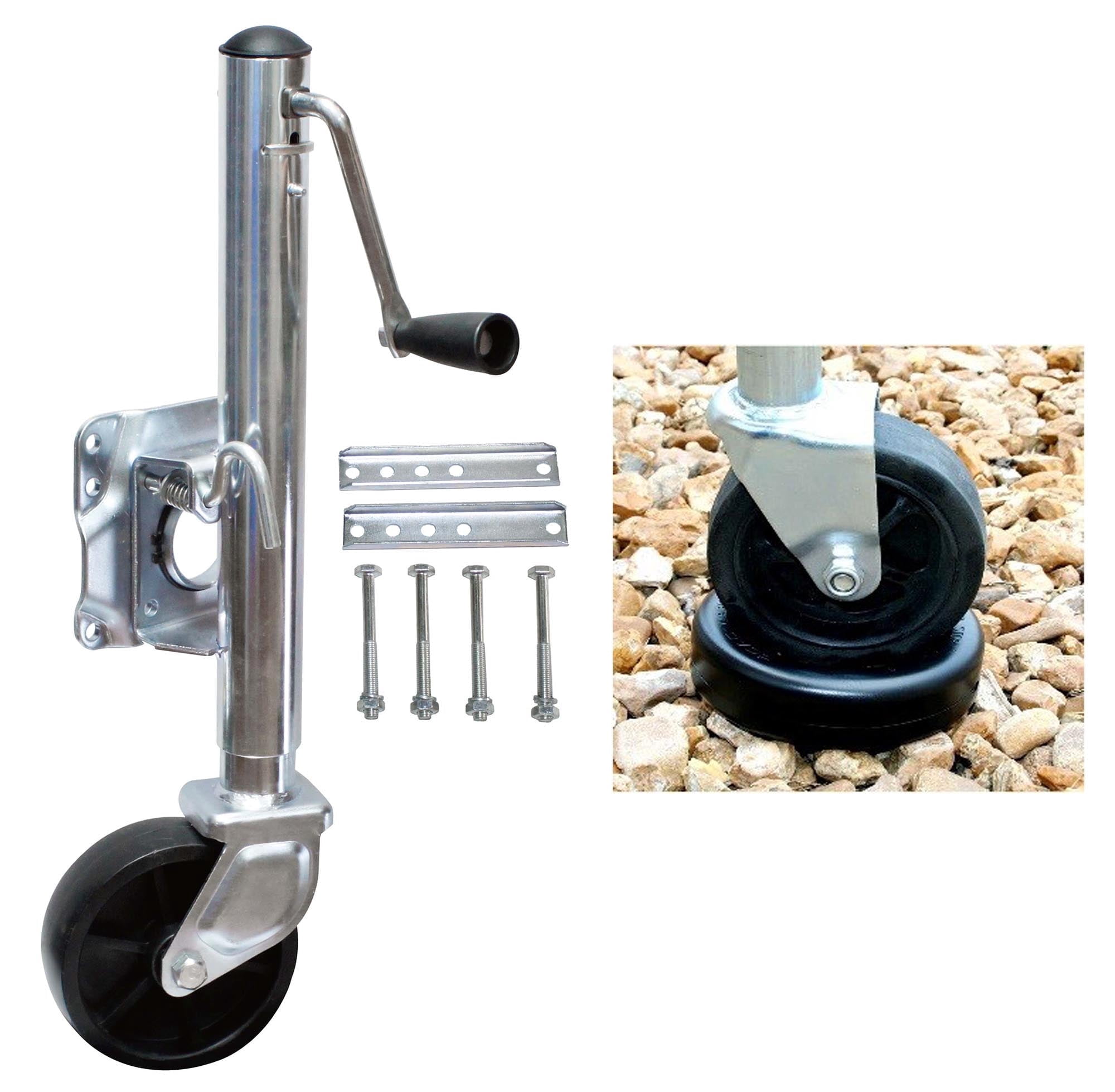 Libra 1000 lbs Bolt on Boat Marine Trailer Jack w/ Swivel Wheel & Wheel Stopper