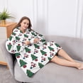thumbnail image 5 of Oversized Wearable Blanket Hoodie,White Christmas Santa and Tree Pattern Sherpa Blanket Hoodie with Super Pockets,Super Warm Fuzzy Pullover for Women & Men, 5 of 6