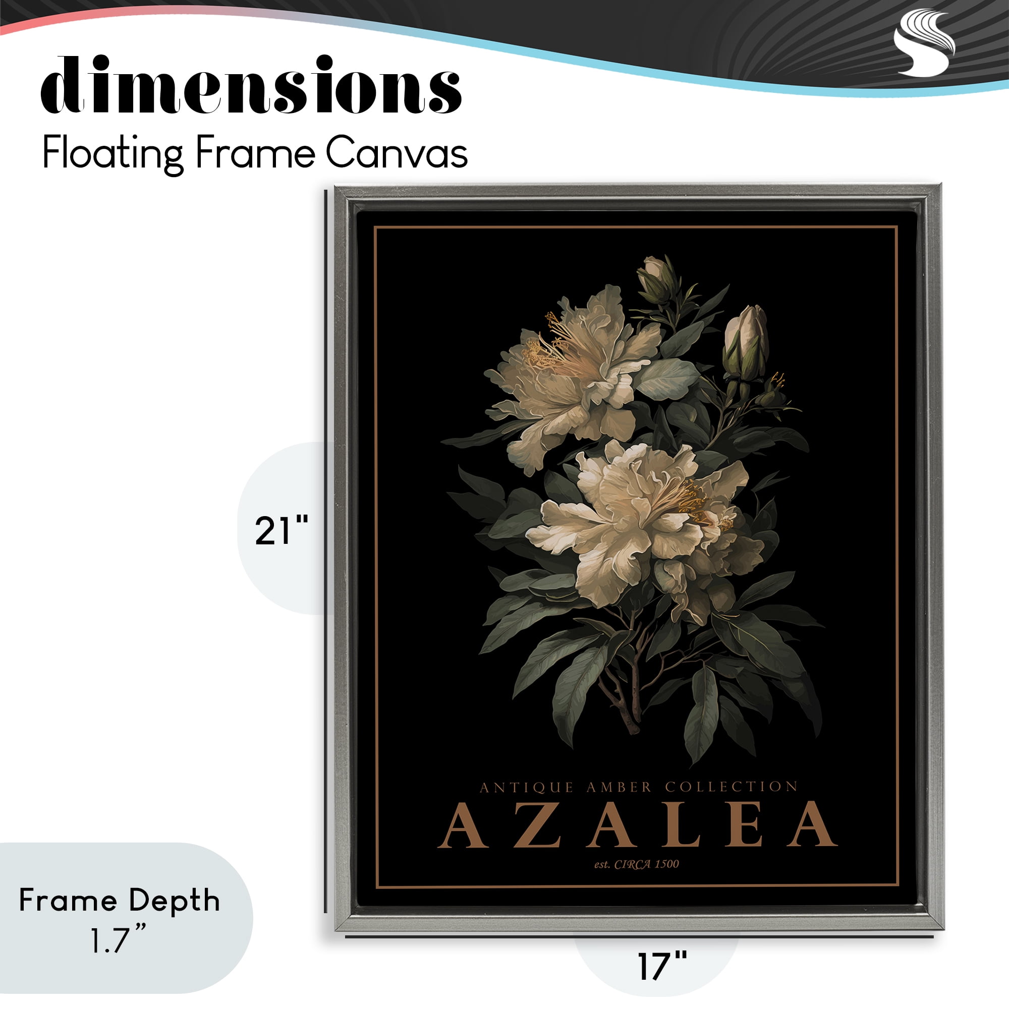Stupell Industries Antique Azalea Bushel Gray Framed Floater Canvas Wall Art, design by Christopher Giampietro