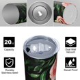 thumbnail image 4 of Rose 20 Oz Stainless Steel Skinny Tumbler – Vacuum Insulated Slim Travel Cup with Lid & Stainless Steel Straw, 360° Full Wrap Printed Tumbler for Home, Office & Outdoor Use, Spring, Floral, 4 of 6