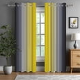 thumbnail image 4 of Aofoto Yellow Black and Grey Ombre Blackout Curtains 42 x 84 Inch, Room Darkening Thermal Insulated Energy Saving Grommet Curtains, 2 Panels, 4 of 6
