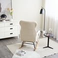 thumbnail image 6 of Small Rocking Chairs for Small Spaces, Beige Compact Rocker with Ergonomic High Backrest & Soft Cushion, Easy 5-Min One-Person Assembly,Space Saving, for Living Room, Bedroom, for Adults & Teens, 6 of 8