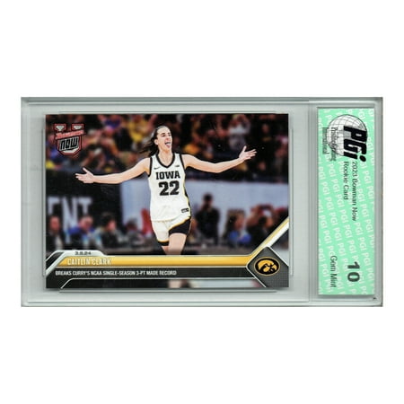 Caitlin Clark 2023 Bowman University Now #63 Three pt Record Rookie Card PGI 10 Indiana Fever