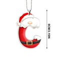 thumbnail image 3 of Santa Suit Letter Christmas Ornament, A-Z Alphabet Flat Acrylic Pendant, Personalized Initial Xmas Tree Decor, DIY Custom Name Hanging Ornament for Car Rearview Mirror, 3 of 6