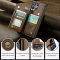 thumbnail image 6 of Feishell for Samsung Galaxy S25 Ultra Case with Card Holder, Wallet Case for Women Men with RFID Blocking, Durable PU Leather Kickstand Magnetic Clasp Shockproof Phone Case,Brown, 6 of 9