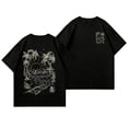 thumbnail image 3 of Mens Graphic T-shirts Short Sleeve Crewneck Tee Beach Vacation Print Loose Summer Beachwear Top Black L, 3 of 7