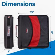 Case-it The Dual 2-in-1 Zipper Binder-Two 1.5 inch D-Rings-Pen Pouch and Shoulder Strap -600 Sheet Capacity-Black Dual-121-a