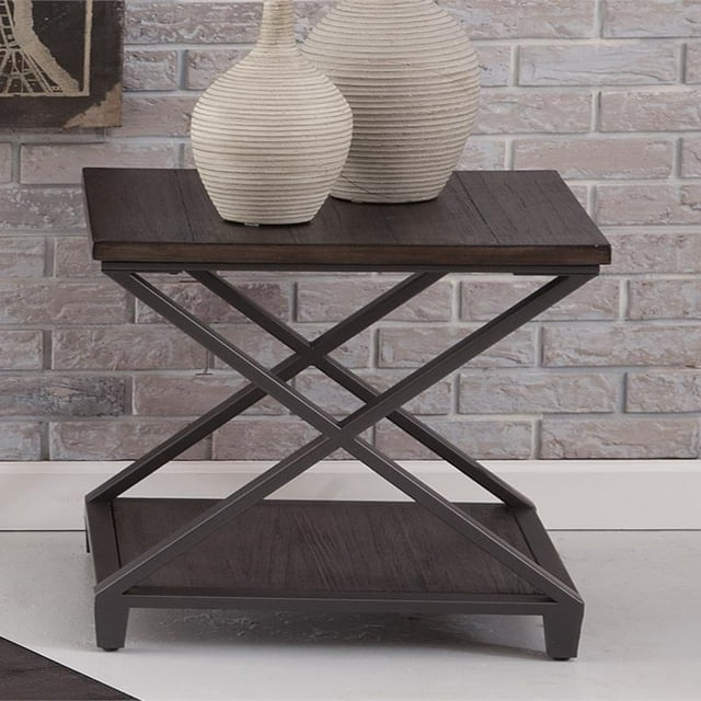 Steve Silver Alex Rustic Dark Grey-Brown End Table