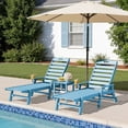 thumbnail image 6 of LOYALICE Adjustable Wheeled HDPE Plastic Outdoor Patio Lounge Chair W/ Cup Holder,78.3"x25.1"x16.3", Light Blue, 6 of 11