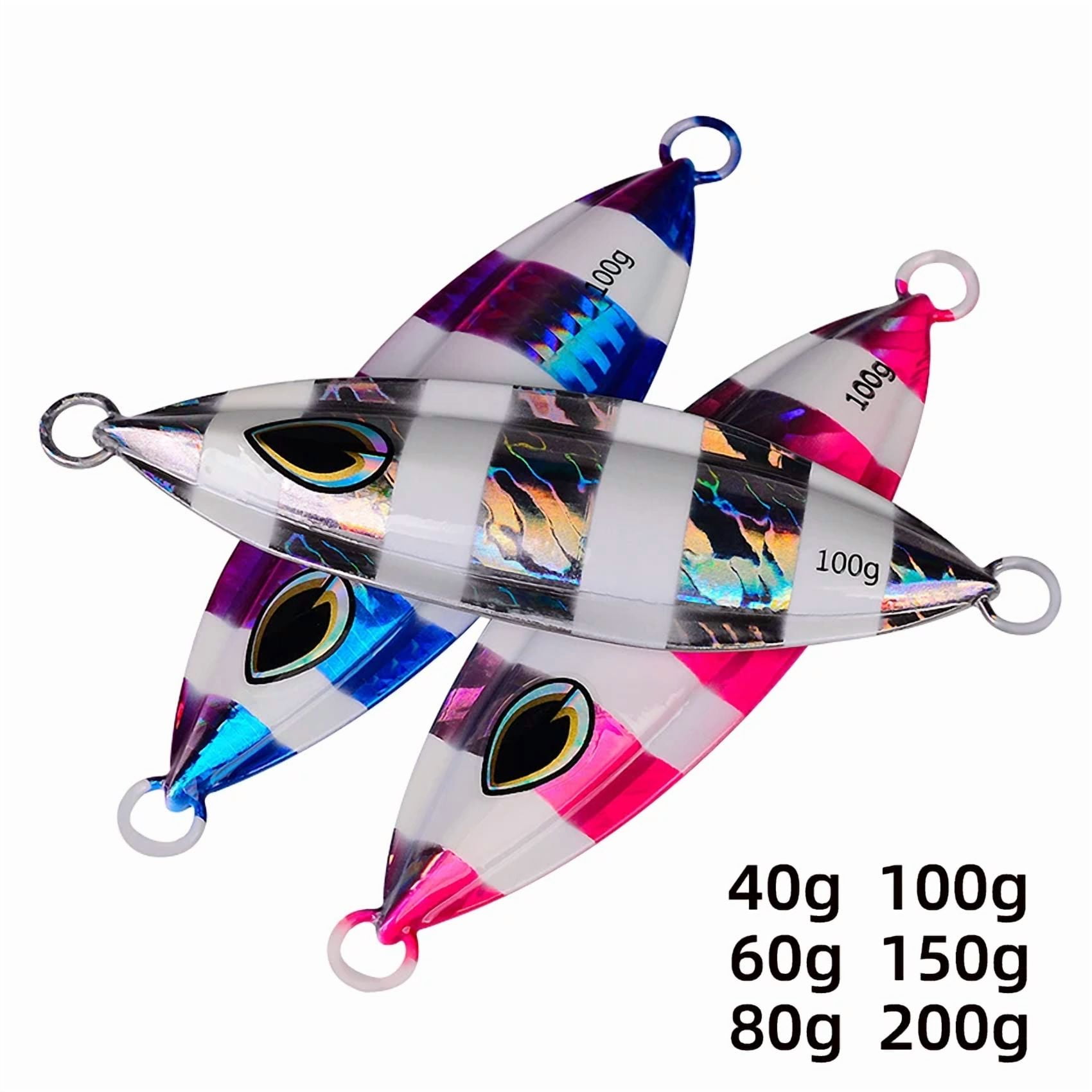5Pcs/Set Bionic Metal Slow Jig Fishing Lure Sinks Quickly for Tuna and Bass - Available in 40g,60g,80g,100g,150g and 200g Sizes