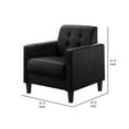 thumbnail image 5 of Benjara Oz 28 Inch Modern Accent Armchair with Foam Cushion, Tufted Black Velvet, 5 of 5