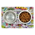thumbnail image 1 of Art Pet Mat for Food and Water, Hip-Hop Inspired Colorful Graffiti Doodle Crazy Love Time Cool Skull Street Art Print, Non-Slip Rubber Mat for Dogs and Cats, 18" X 12", by Ambesonne, 1 of 2