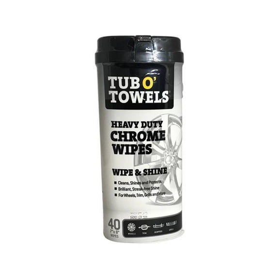 Fedpro FPRTW40CHR Tub O Towels Heavy Duty Chrome Wipes - 40 Count