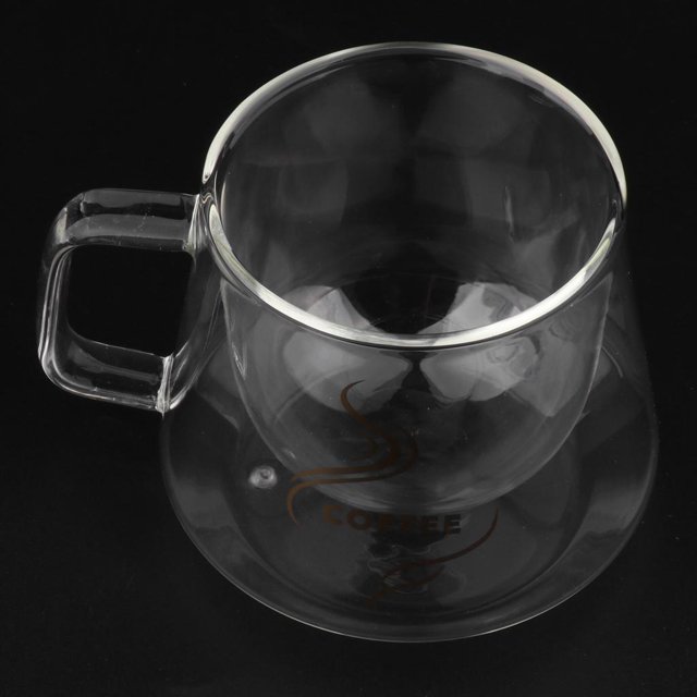 Taza De Para , Vidrios De Doble Pared Con Asa, Lavaplatos Y fuerte de caja Para Microondas, Resistente Al Calor / Frío Borrar-Con Etiquetas Soledad Taza de café