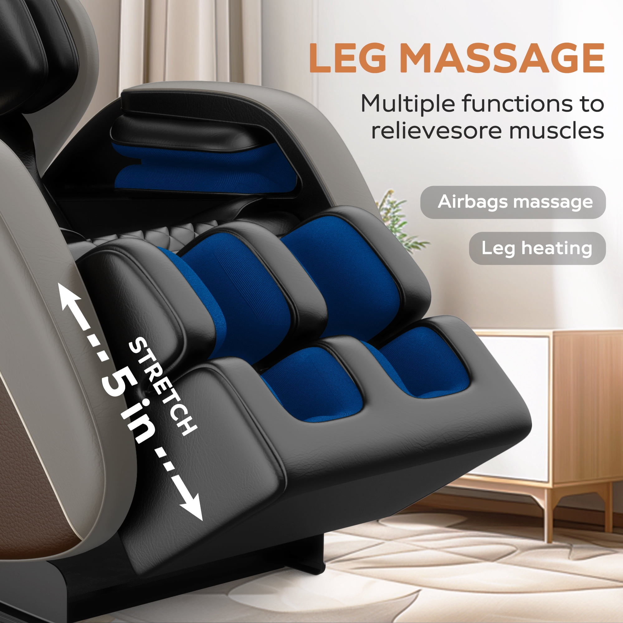 AENKYO Zero Gravity Full Body Massage Chair Recliner Includes Heating, Airbags, Bluetooth Speaker, Foot Roller, and Touch Screen Gray