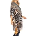 thumbnail image 4 of Sakkas Aymee Women's Caftan Poncho Cover up V neck Top Lace up With Rhinestone - ZBK229-Black - One Size Regular, 4 of 5