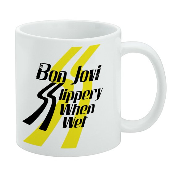 Bon Jovi Slippery When Wet White Mug