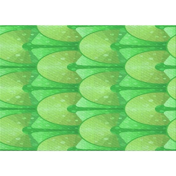 Ahgly Company Indoor Rectangle Patterned Emerald Green Area Rugs, 2' x 3'
