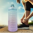 thumbnail image 1 of Sports Water Bottle, Gradient Color Toxic Free Straw Bottle 2000ml One Click Open with Handle for Running for Cycling Purple,Light Blue,Light Green,Pink, 1 of 7