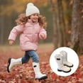 thumbnail image 2 of LYHaoo Girls Glitter Pearl Chain Boots Fashion Girls British Style Short Boots Fall Winter Big Kids Leather Soft Sole Ankle Boots Sizes 10 Beige(Little Kid), 2 of 6