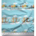 thumbnail image 1 of Soimoi Velvet Fabric Floral,Clouds & Cat Kids Decor Fabric Printed Yard 58 Inch Wide, 1 of 3