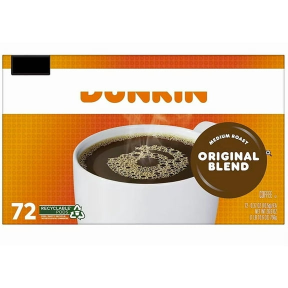 Dunkin' Donuts Medium Roast K-Cup Coffee Pods, Original Blend, 72 ct