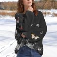 thumbnail image 2 of Bovemsi Womens Sweaters Art Print Casual Pullover Sweater Knitted For Women Fashion Long Sleeve Crewneck Blouse Winter Warm Layer Top Fall Sweaters, 2 of 4