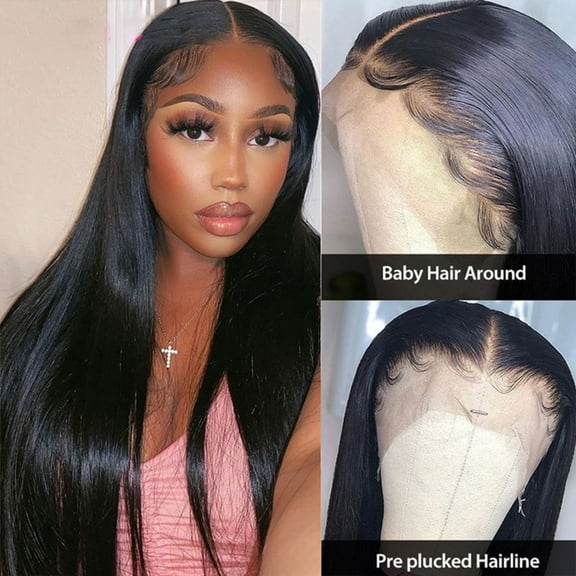 Deep Wave Lace Front Wig, Human Hair, 180 Density, HD Full Lace Front Wig, Curly Human Hair Wig with Baby Hair for Women