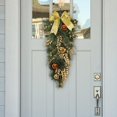 thumbnail image 1 of colgante de Navidad al revés, decoraciones para fiesta de Navidad, suministros decorativos, corona Artificial para interior y exterior, hogar Amarillo, 1 of 8