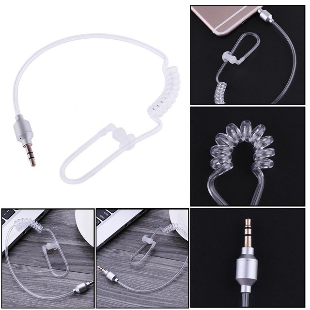 Audífonos monoaurales de 3,5 mm con tubo de aire en el oído antirradiación (Plata) Ehuebsd Para estrenar