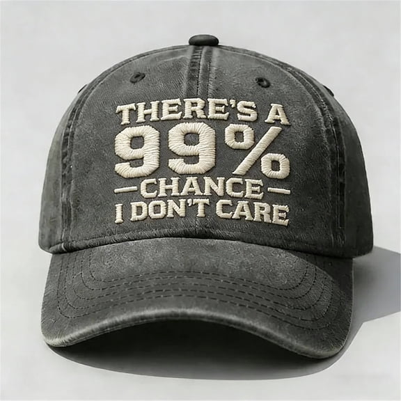 HomelyJoy Baseball Caps for Men Women, There is A 99 Percent Chance I Do not Care Embroidered Dad Hat, Adjustable Washed Distressed Cotton Sun Cap, Black 23.62 in