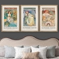 thumbnail image 3 of wall26 Framed Canvas Print Wall Art Set Alphonse Mucha Art Nouveau Women Posters Nature People Illustrations Fine Art Decorative Retro Portrait for Living Room, Bedroom, Office - 24"x36"x3, 3 of 5