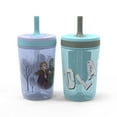 thumbnail image 4 of Zak Designs 15oz Disney Frozen II Movie Kelso Travel Straw Tumbler Plastic and Silicone with Leak-Proof Straw Valve for Kids, 2pcs Set, Frozen 2 Olaf, 4 of 5