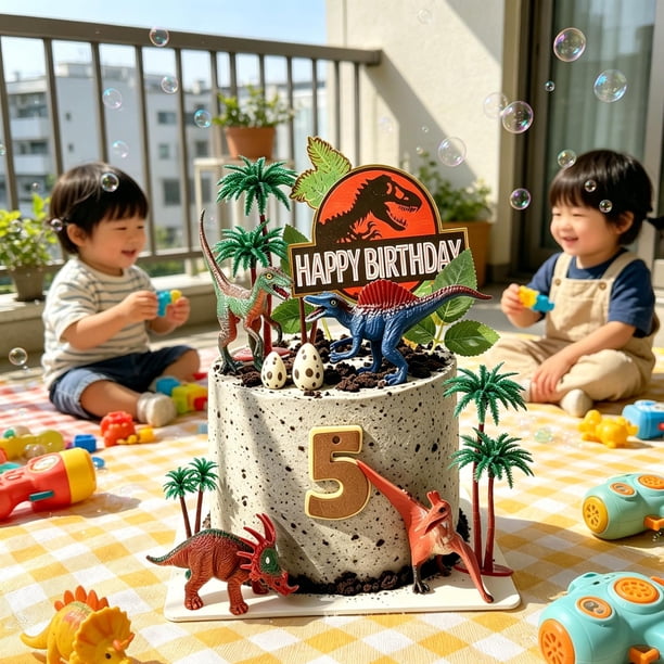 Adornos para pasteles,Adornos para tartas de dinosaurios,decoraciones para tartas de cumpleaños,Adornos para la parte superior de la tarta de cumpleaños y para cupcakes,Adorno de boda de