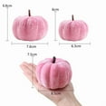 thumbnail image 3 of Twfbrm Artificial Velvet Pumpkins, 3 Pcs Assorted Size Pink Faux Foam Fabric Pumpkin Models, Rustic Farmhouse Decorative Pumpkins Fall Thanksgiving Halloween Decoration for Tiered Tray, Mantel, 3 of 6