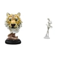 thumbnail image 1 of Escultura de mesa Cabeza de Tigre Figura Estatua de Bailarina Moderna Adorno de escritorio de resina Adecuado para sala de estar Dormitorio oficina Es, 1 of 8